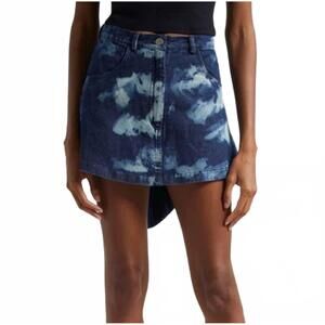 NEW ORIRE bubi denim ruffle mini skirt in blue